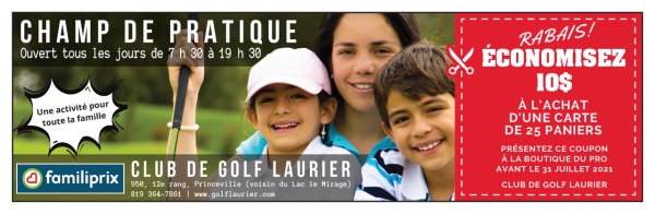 Coupon rabais Golf Laurier